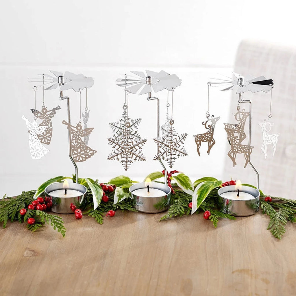 139 LALIOUE ラリック noel クリスマスオーナメント 4点セット Candle Carousels - Angel, Snowflake and Reindeer | Breck's