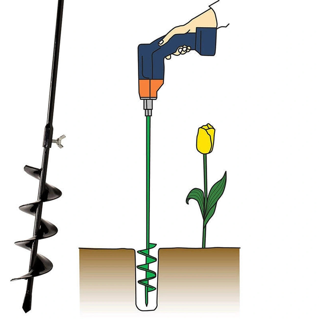Flower Bulb Hex Drill Planter Large Flower Bulb Hex Drill Planter Large