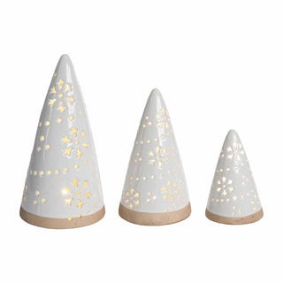 Light-Up Ceramic Trees - Set Of 3